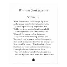 Sonnet 2 par William Shakespeare