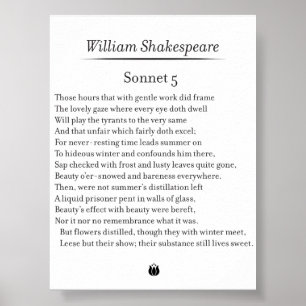 Affiche Sonnet 5 par William Shakespeare