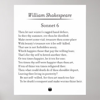 Affiche Sonnet 6 par William Shakespeare