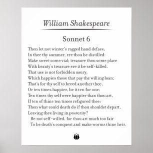 Affiche Sonnet 6 par William Shakespeare