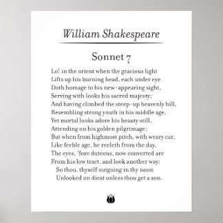 Affiche Sonnet 7 par William Shakespeare