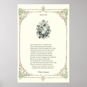 Affiche Sonnet de Shakespeare # 18