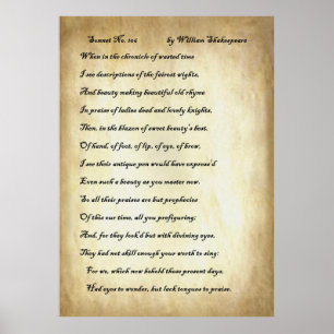 Affiche Sonnet no 106 par William Shakespeare