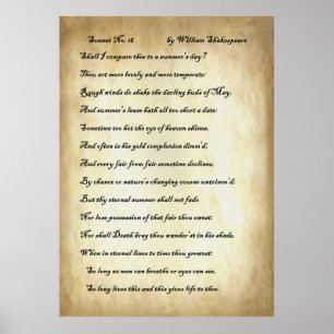 Affiche Sonnet No. 18 by William Shakespeare