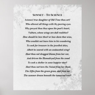 Affiche Sonnet to Science Edgar Allan Poe Poem