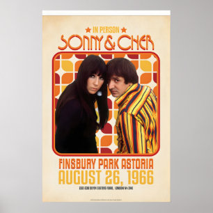 Affiche Sonny & Cher Live à Finsbury sous licence officiel