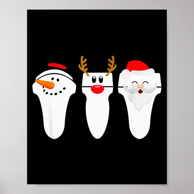 Affiche Sonograph Christmas Santa Snowman Reindeer  (Devant)