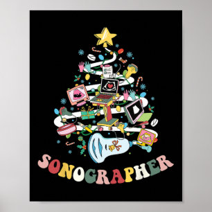 Affiche Sonographe de Noël Ultrasound Technologue Xmas