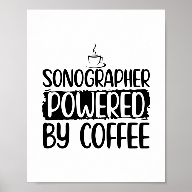 Affiche Sonographie Café | Sonographer Ultrasound Cadeaux (Devant)