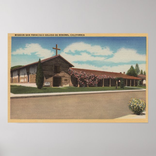 Affiche Sonoma, CA - Mission San Francisco Solano (Devant)