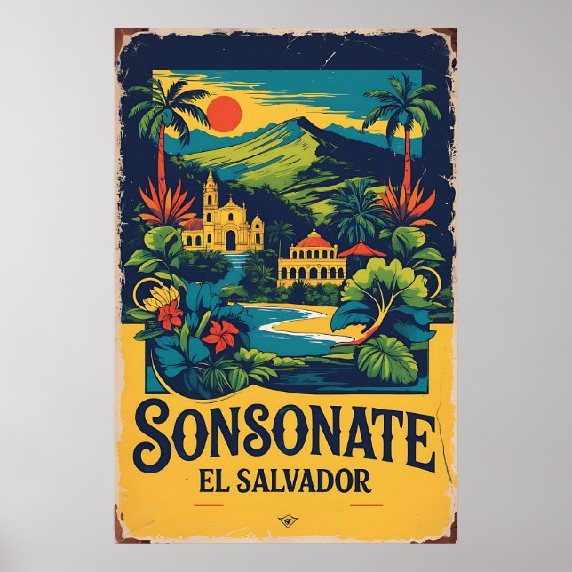 Affiche Sonsonate El Salvador Vintage (Devant)