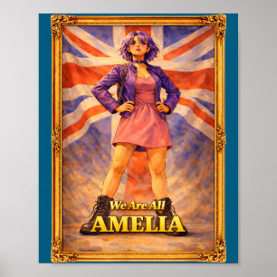Affiche Sont amelia union jack vintage britannique royaume