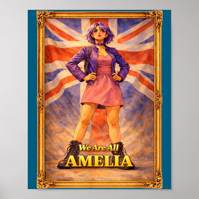 Affiche Sont amelia union jack vintage britannique royaume (Devant)