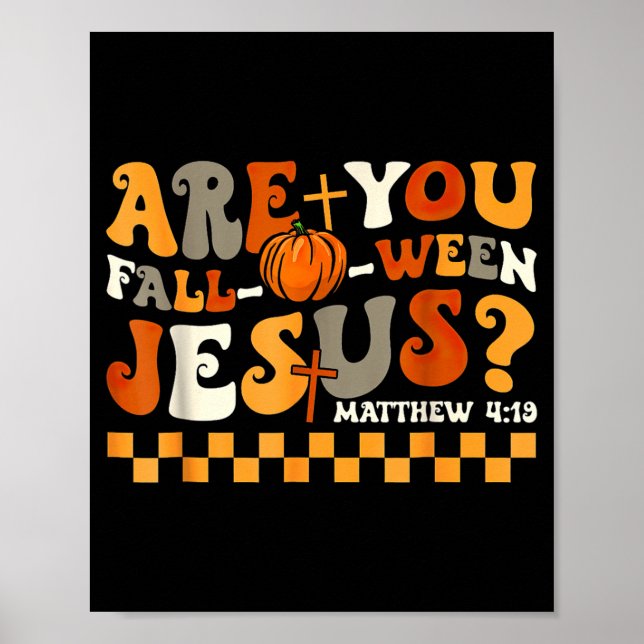 Affiche sont automne Jésus citrouille chrétien Halloween (Devant)