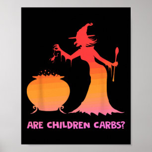Affiche Sont Enfants Carbs Witch Cauldron Halloween Concep