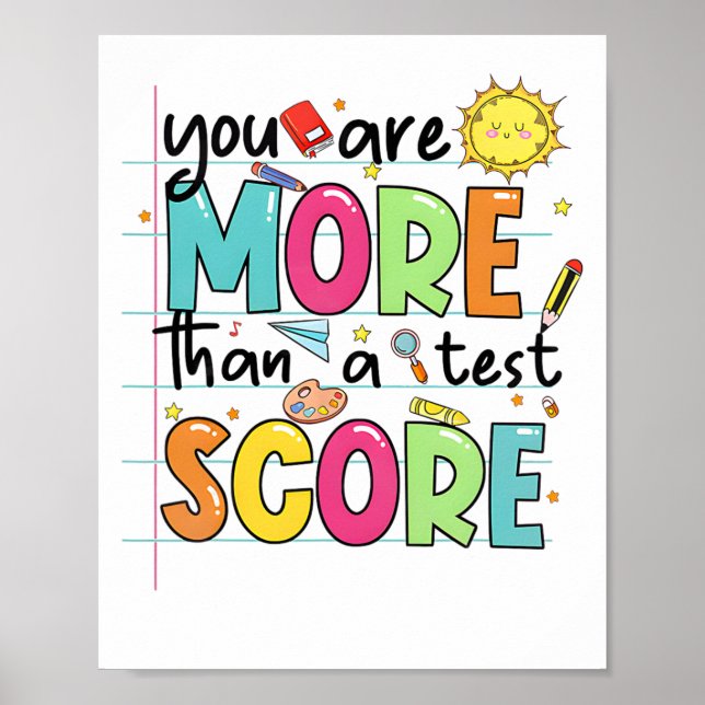 Affiche Sont Plus Qu'Un Test Score Enseignant Test Da Test (Devant)