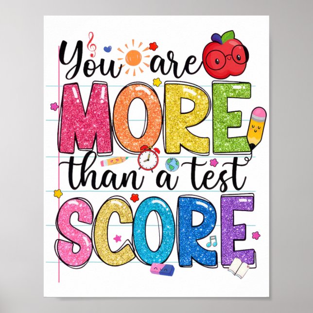 Affiche Sont Plus Qu'Un Test Score Test Jour Enseignants T (Devant)