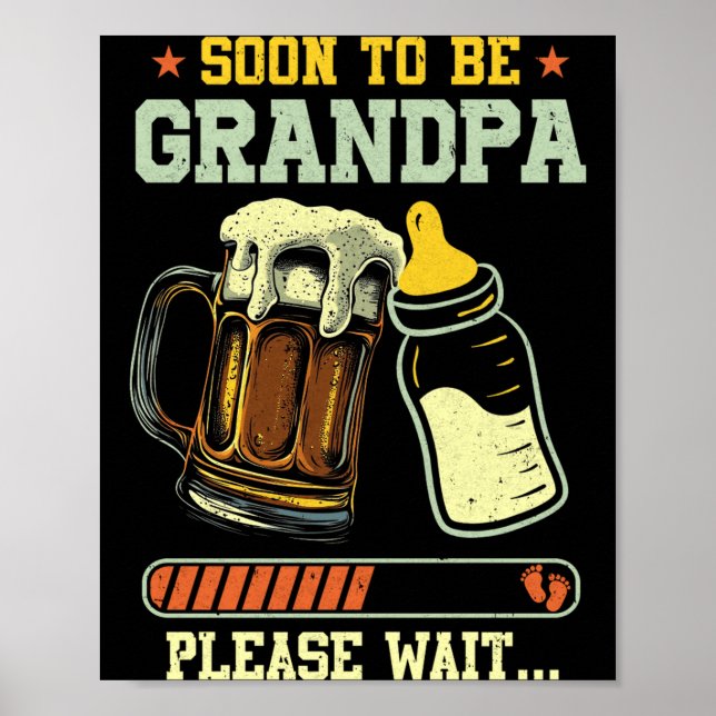 Affiche Soon To Be Grandpa Est 2025 Pregnancy Announcement (Devant)
