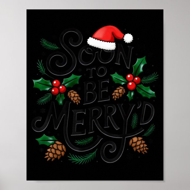 Affiche Soon To Be Merry'd Christmas Engaged Fiance Santa  (Devant)