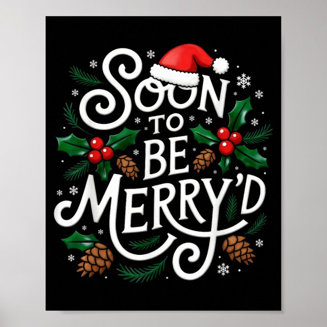 Affiche Soon To Be Merry'd Christmas Engaged Fiance Santa  (Devant)