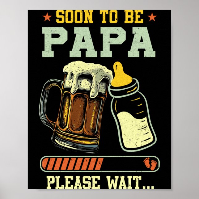 Affiche Soon To Be Papa Est 2025 Pregnancy Announcement Lo (Devant)
