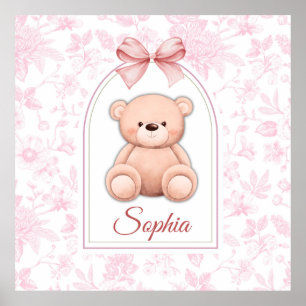 Affiche Sophia   Conception personnalisée d'ours en peluch