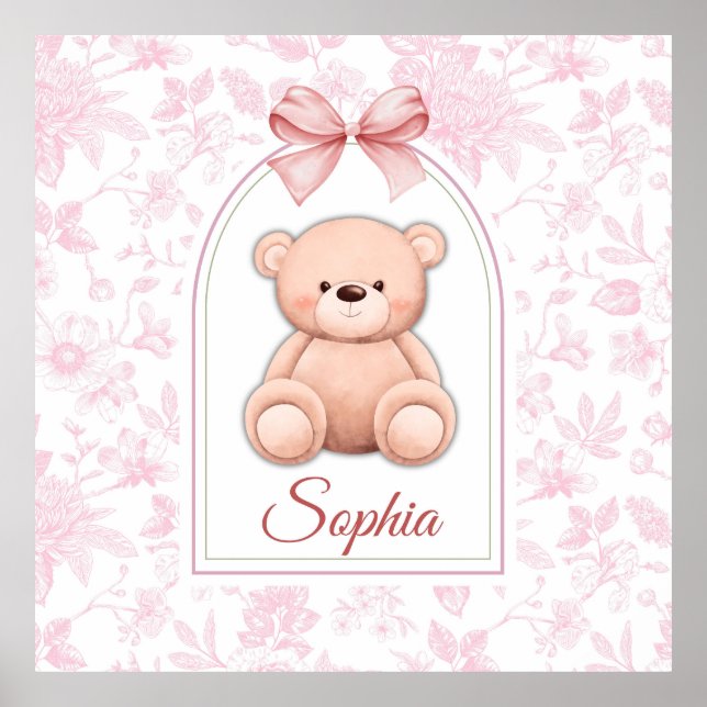Affiche Sophia | Conception personnalisée d'ours en peluch (Devant)