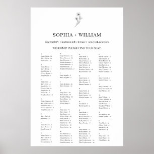 Affiche Sophia Elegant Alphabetical Seating Chart