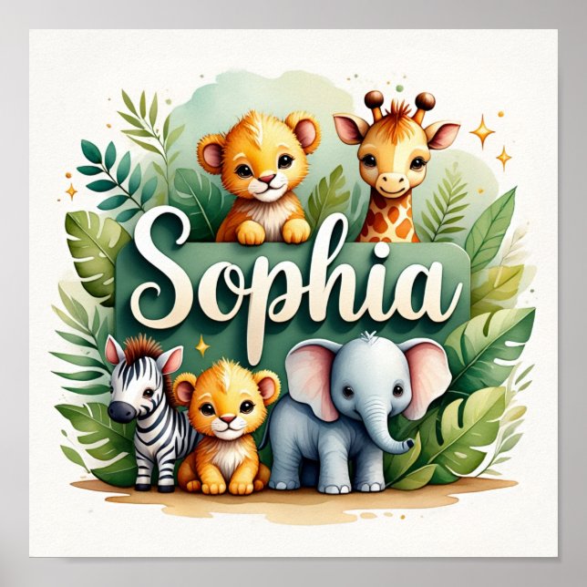 Affiche Sophia Safari Nursery Wall Art (Devant)