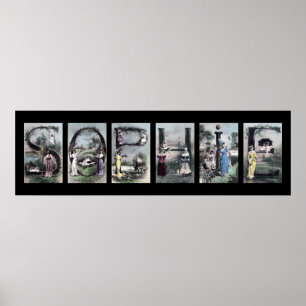 Affiche SOPHIE Alphabet Vintage Lettre Nom Art