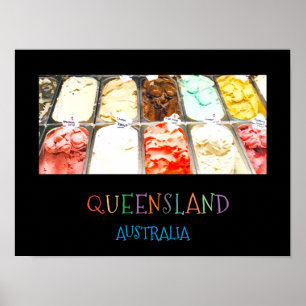 Affiche Sorbet coloré Queensland Australie imprimé voyage