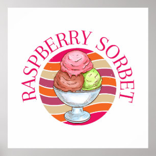 Affiche Sorbet de framboise