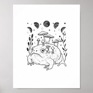 Affiche Sorcellerie de lune académique Goblincore Esthétiq