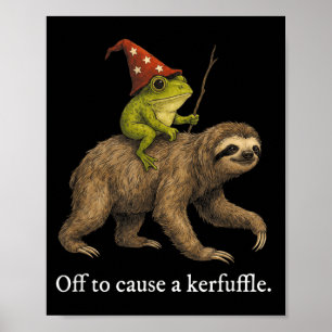 Affiche Sorcier Grenouille Fantaisiste Part Pour Causer Un
