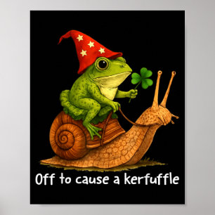 Affiche Sorcier grenouille fantaisiste parti pour causer u