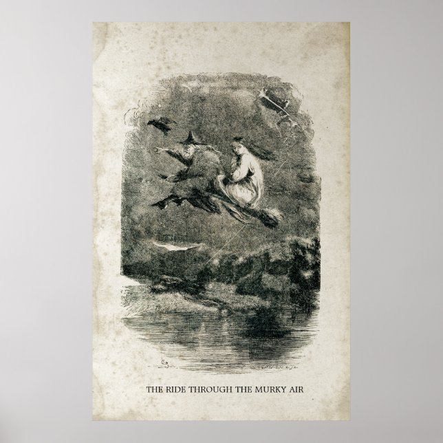 Affiche Sorcière antiquité Halloween sorcières sur les cha (Devant)