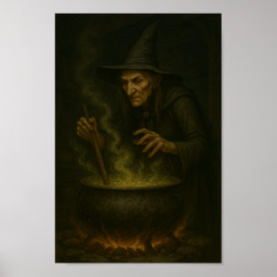 Affiche Sorcière au Cauldron-Stirring Up Magic et Mayhem