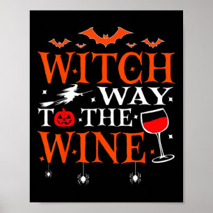 Affiche Sorcière Au Vin Boire Halloween Drôle