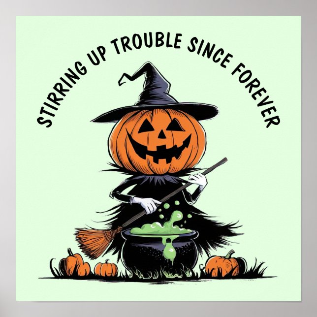 Affiche Sorcière citrouille (Devant)