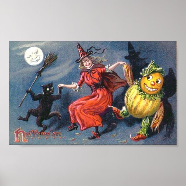 Affiche Sorcière dansante au clair de lune (Devant)