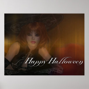 Affiche Sorcière d'automne - Happy Halloween Print