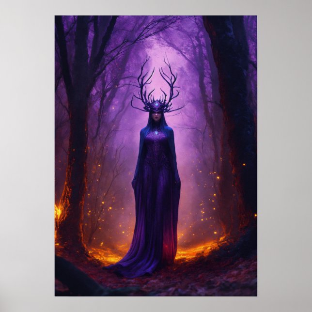 Affiche Sorcière de Chaos pourpre en Forêt foncée (Devant)