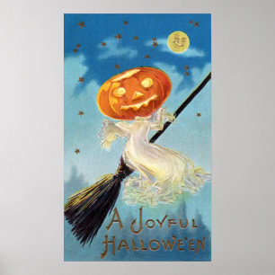 Affiche Sorcière de fantôme de citrouille