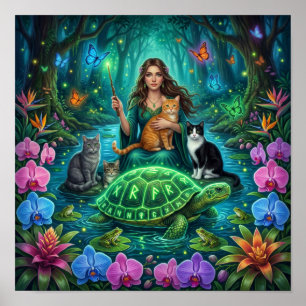 Affiche Sorcière de la forêt et Tortue du Monde — Nordiqu
