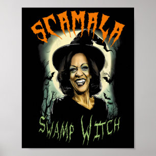 Affiche Sorcière de marais de scamala drôle Anti Kamala Ha