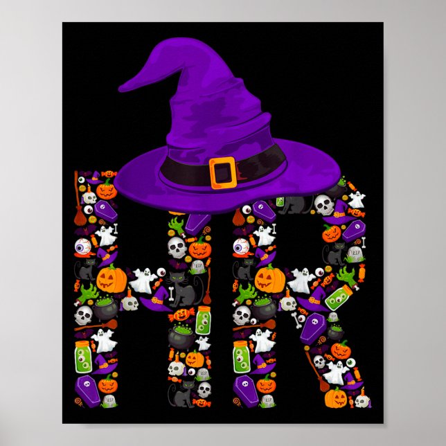 Affiche Sorcière des RH Costume d'Halloween Citrouille Res (Devant)