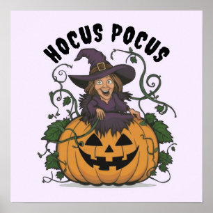 Affiche Sorcière drôle d'Halloween