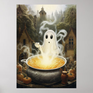 Affiche Sorcière fantôme d'Halloween