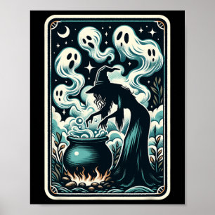 Affiche Sorcière Ghost Cauldron Gothique Supernaturel Taro