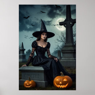 Affiche Sorcière gothique d'Halloween